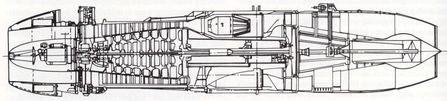 Drawing of Junkers Jumo 004